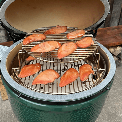 Hot smoked pheasant breasts
