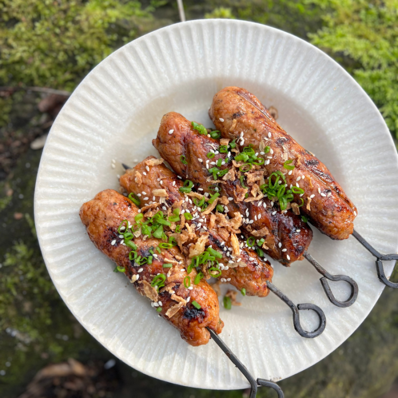 Pheasant Tsukune, cooked on the Big Green Egg